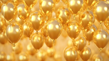 A Golden balloons create festive atmosphere, perfect for celebrations and events