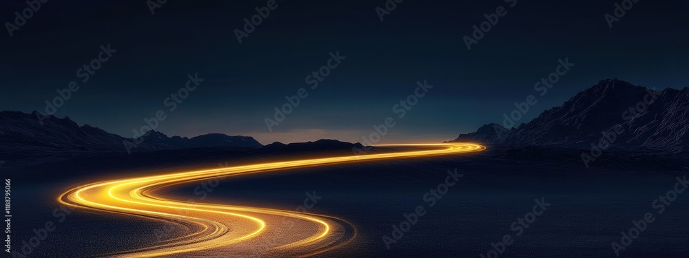 Poster a symbolic glowing path representing guided customer journeys.