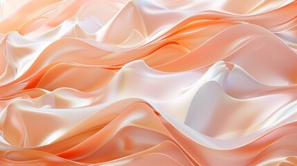 Fototapeta premium Abstract Peach and White Silk Drape Wallpaper