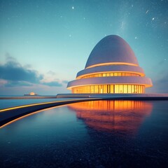 Obraz premium Futuristic architecture integrating carbon-neutral designs