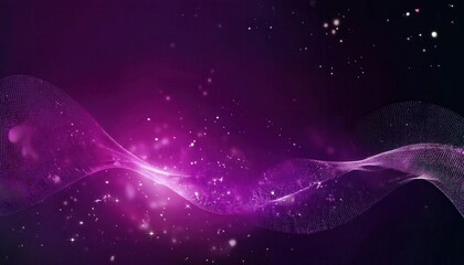 Obraz premium ethereal purple wave with starry cosmic background, digital abstract art for space themed design, futuristic or sci-fi projects