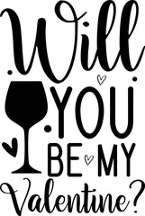 Valentine's day wine bag SVG