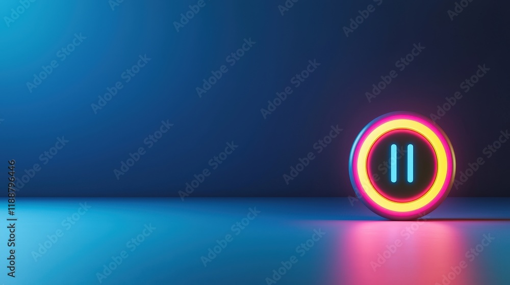 Poster a symbolic glowing power button icon representing wireless connectivity.