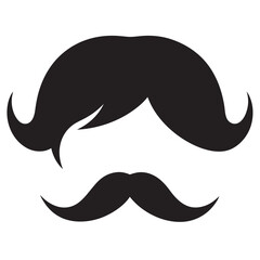Obraz premium Hair mustaches icon on white background Vector illustration 