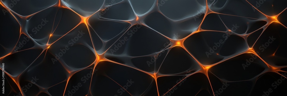Poster abstract neural network visualization with glowing connections