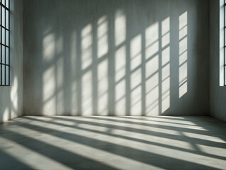 Light and shadow dance in an empty industrial room