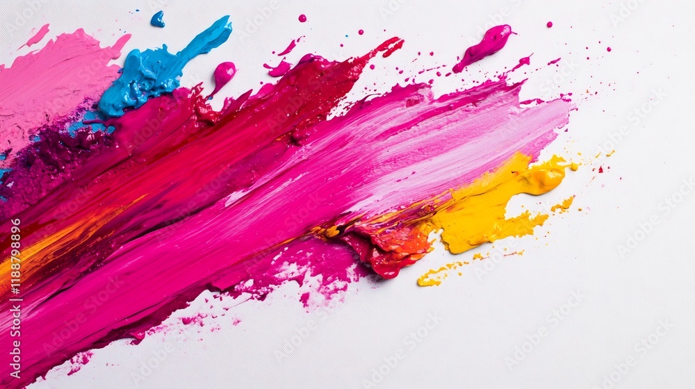 Poster vibrant brushstrokes of color - abstract expression on canvas