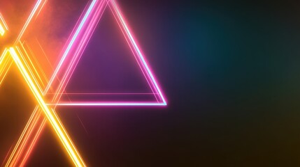Fototapeta premium Neon geometric shapes create vibrant visual effects in dynamic display