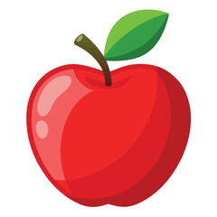 red apple with leaf