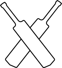Cricket bats icon . Cricket game vector isolated on transparent background. cricket tournament ball and cricket bat elements template. vintage for clubs and team. Sports sign for web app