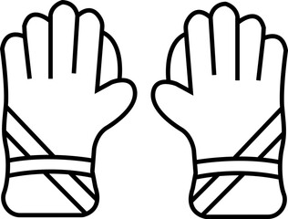 Cricket gloves icon . Cricket game vector isolated on transparent background. cricket tournament man protection elements template. vintage for clubs and team. Sports sign for web app