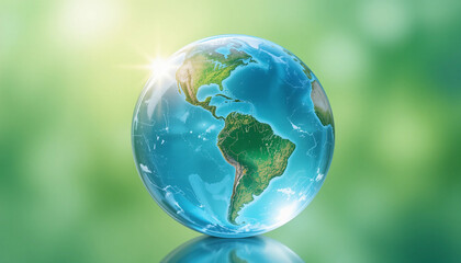 Earth in the Sunlight: Harmony of Nature and the Planet. Ai generation.