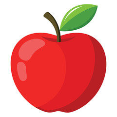 red apple with leaf