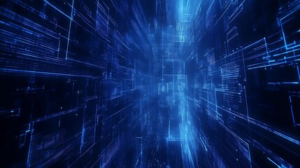 Obraz premium Abstract computer technology blue background