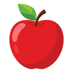 red apple with leaf
