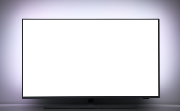 Close-up of a large television with an isolated screen.