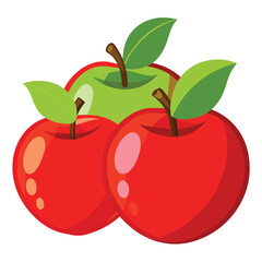 red apple with leaf