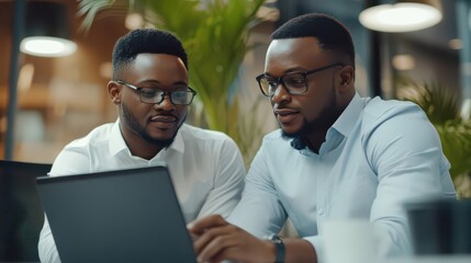 Professionals Collaborating in a Modern Office Environment