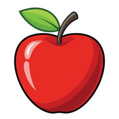 red apple with leaf