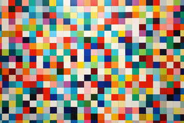 Naklejka premium Vibrant square pattern mosaic collage