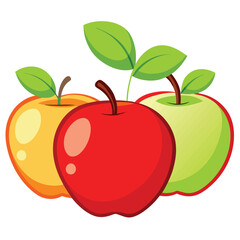 red apple with leaves