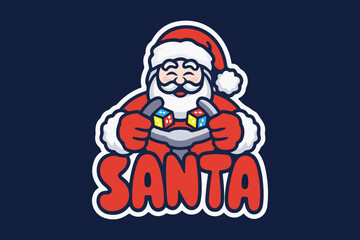 Majestic santa mascot logo design vector