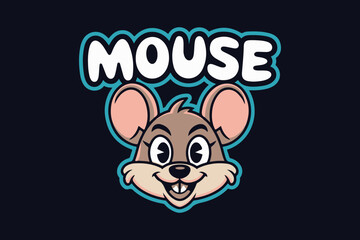 mouse Head mascot logo design vector