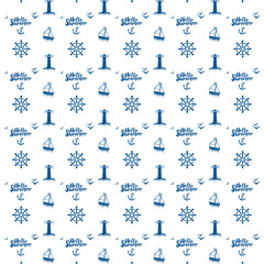 Hello summer nautical pattern