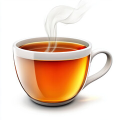 Aromatic Steam Rises from a Cup of Golden Tea