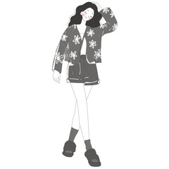 black and white coat