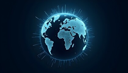 Digital world globe, concept of global network and connectivity on Earth, high speed data transfer and cyber technology, information exchange and international telecommunication