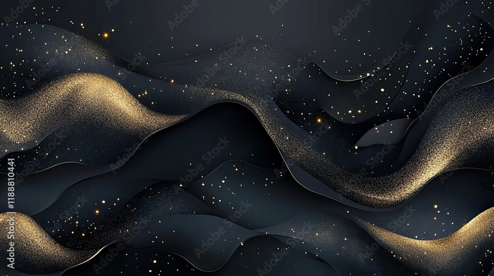 Poster an abstract luxury background featuring fluid gold patterns on a smooth, dark surface. the combinati