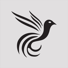 Minimalist Abstract Bird in Flight Silhouette Vector Illustration