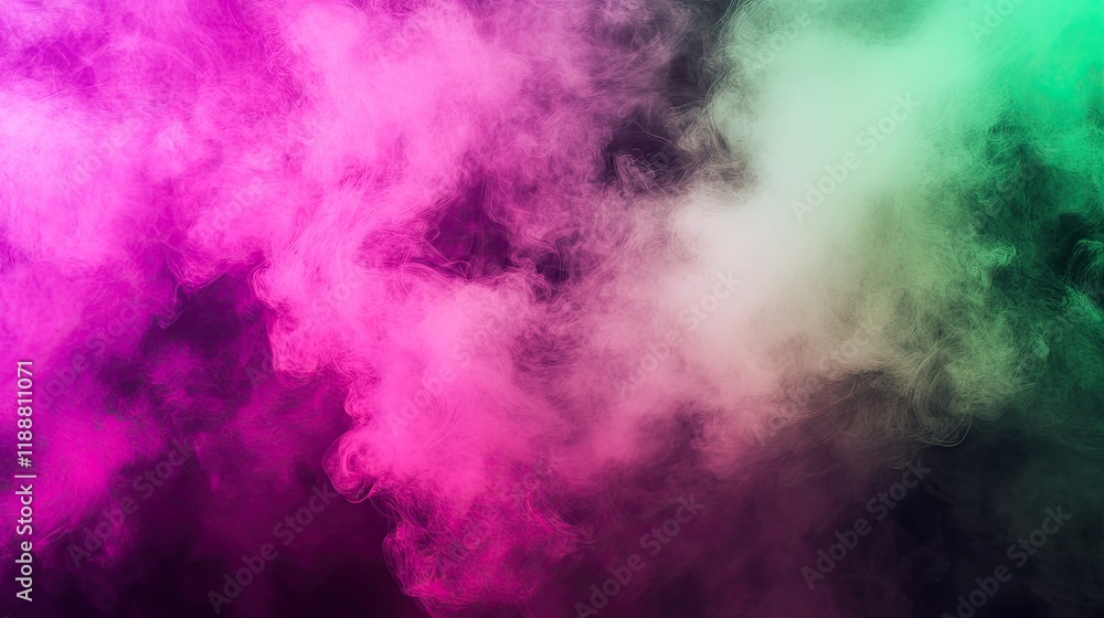 Poster an electric gradient background transitioning from neon green to bold magenta, creating a striking c