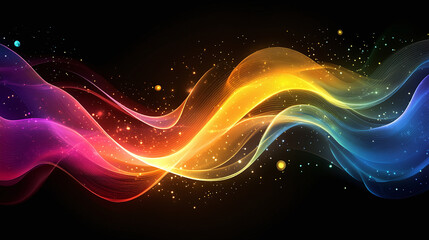 Fototapeta premium abstract rainbow tech wave background.