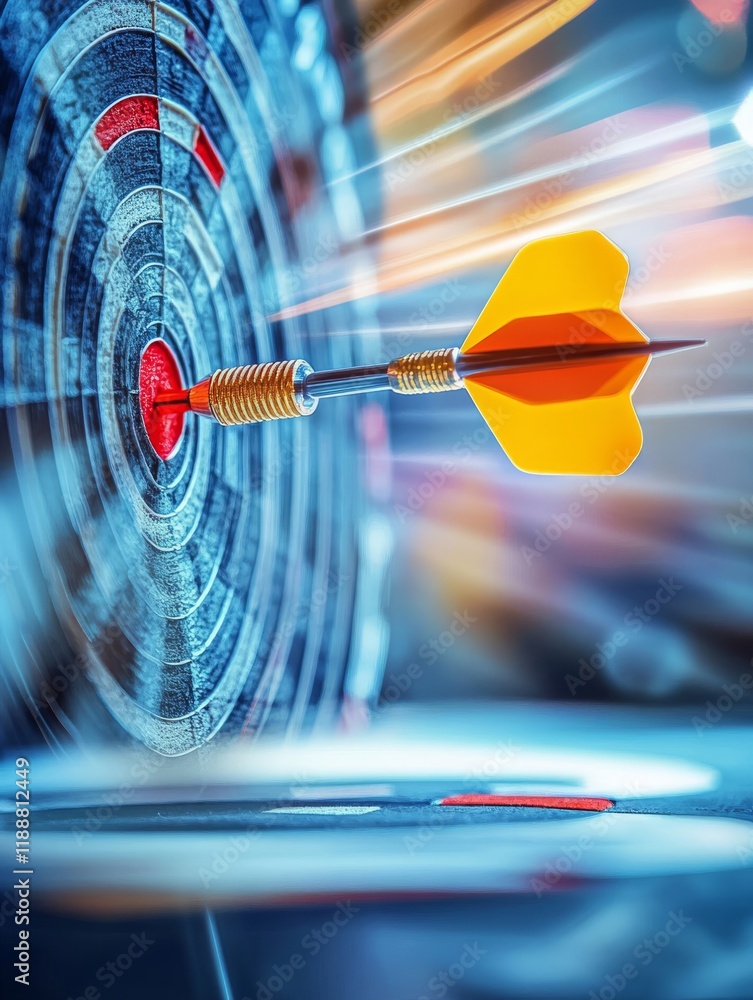 Poster a double exposure image of a missed dart symbolizes the failures and challenges professionals face w