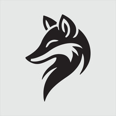 Minimalist Fox Head Silhouette Vector Illustration
