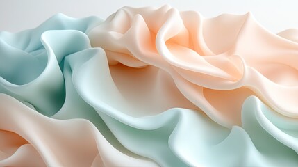 A dreamy pastel gradient shifting from soft peach to pale mint, with gentle, flowing textures for a natural and serene look.