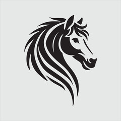 Minimalist Horse Head Silhouette Vector Illustration