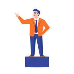 A confident businessman presenting ideas with enthusiasm and style., isolated on a transparent background.