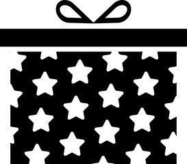 Gift boxes icon with ribbon. Gift box flat silhouette vector  isolated on transparent background. Surprise gift for birthday, anniversary, packaging event celebration elements.