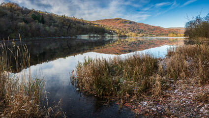 Lovely crisp fresh morning landscape image around Grasmere in Lake District