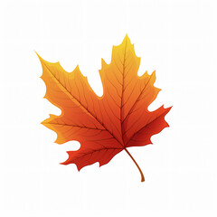 Fototapeta premium Vivid Fall Leaf Silhouette in Flat Vector tree icon plant autumn nature design 