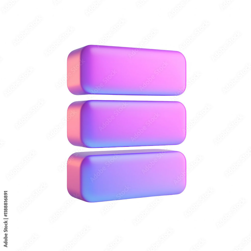 Aufkleber a modern, abstract design featuring colorful, stacked rectangular shapes., isolated on a transparent