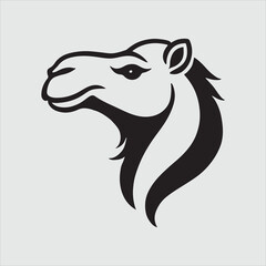 Minimalist Camel Head Silhouette Vector Illustration