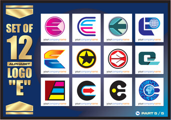 Business Corporate Logo Set, Alphabet abstract logos, Flat Icons For Business Template Logo, Square Elements, Website, Business Symbol And Circle Elements