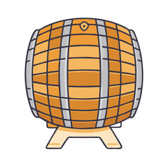 oak wine barrel vector icon, oak wine barrel vector illustration - simple illustration of oak wine barrel, perfect for logos,and oak wine barrel -themed designs.