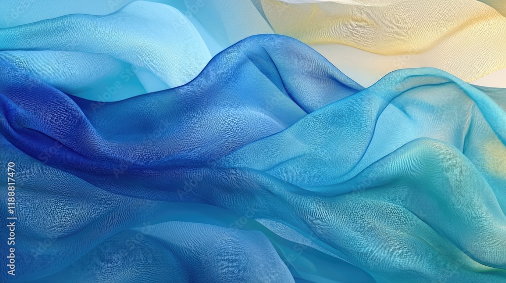 Poster a mesmerizing iridescent gradient featuring transitions from deep indigo to shimmering aqua and gold