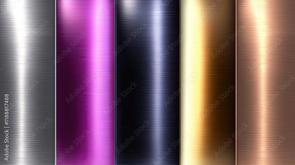 Poster a metallic gradient texture transitioning from polished silver to deep cobalt, with a subtle brushed