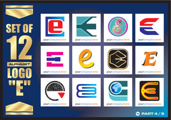 Business Corporate Logo Set, Alphabet abstract logos, Flat Icons For Business Template Logo, Square Elements, Website, Business Symbol And Circle Elements